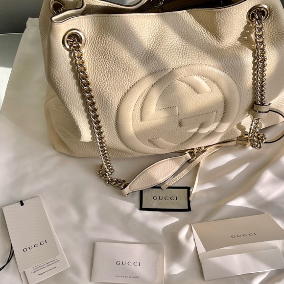Gucci Soho Ivoire Ivory Gold Double Chain Ivory. Great condition - Picture 10 of 10